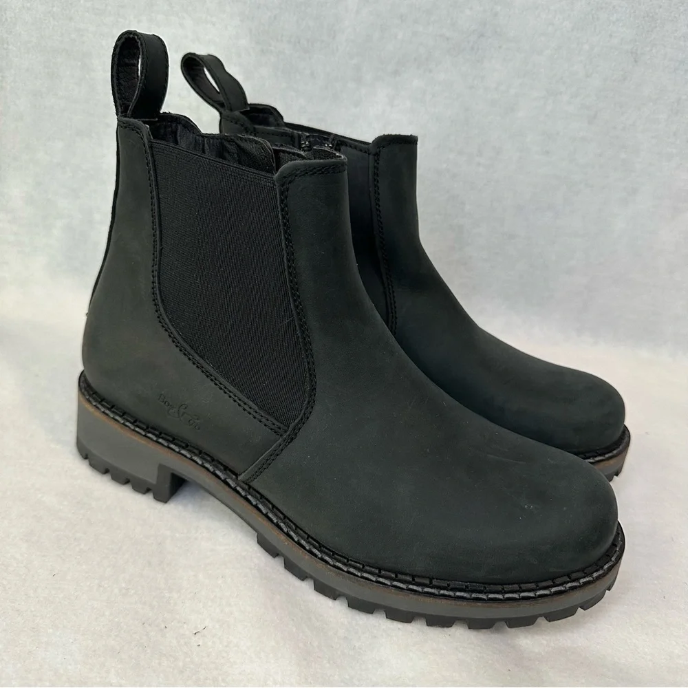 Bos. & Co. Corra Black Leather Side Zip Boots. EU 38/US 7.0-7.5